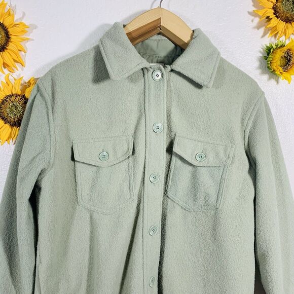 Joie Green Button Up Pocket Shaket Jacket Size Large Women’s - Picture 4 of 12